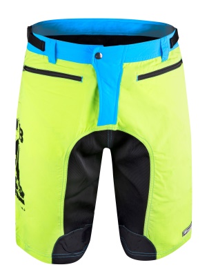 FORCE - kraťasy MTB-11 s odnímateľnou vložkou, fluo XS