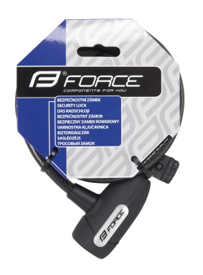 Zámok FORCE LUX špirálový s držiakom 150cm/10mm, čierny (1)